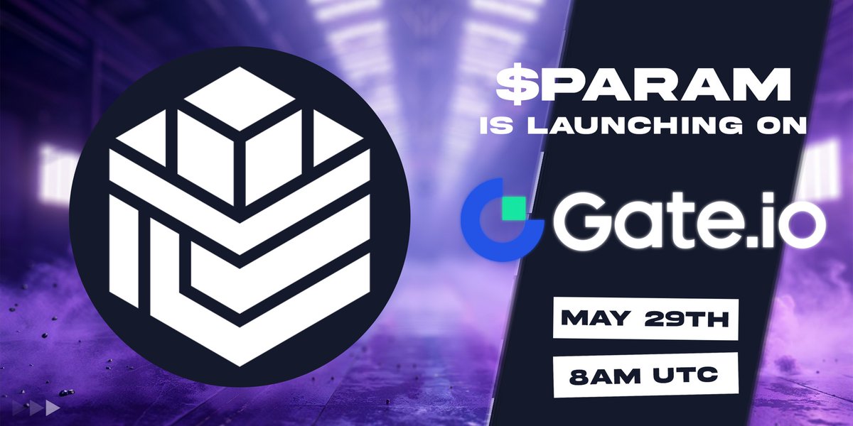Our next confirmed $PARAM exchange listing partner is @gate_io📈 ⏳May 29th, 8 AM UTC!