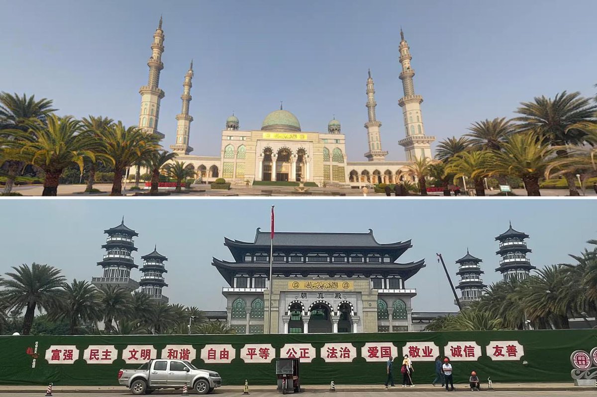 hakaanyzb's tweet image. Çin’deki son büyük cami de “Çinlileştirildi".
Çin'de Arap tarzı mimari özelliklerini koruyan son büyük camide de imaj değişikliğine gidildi.