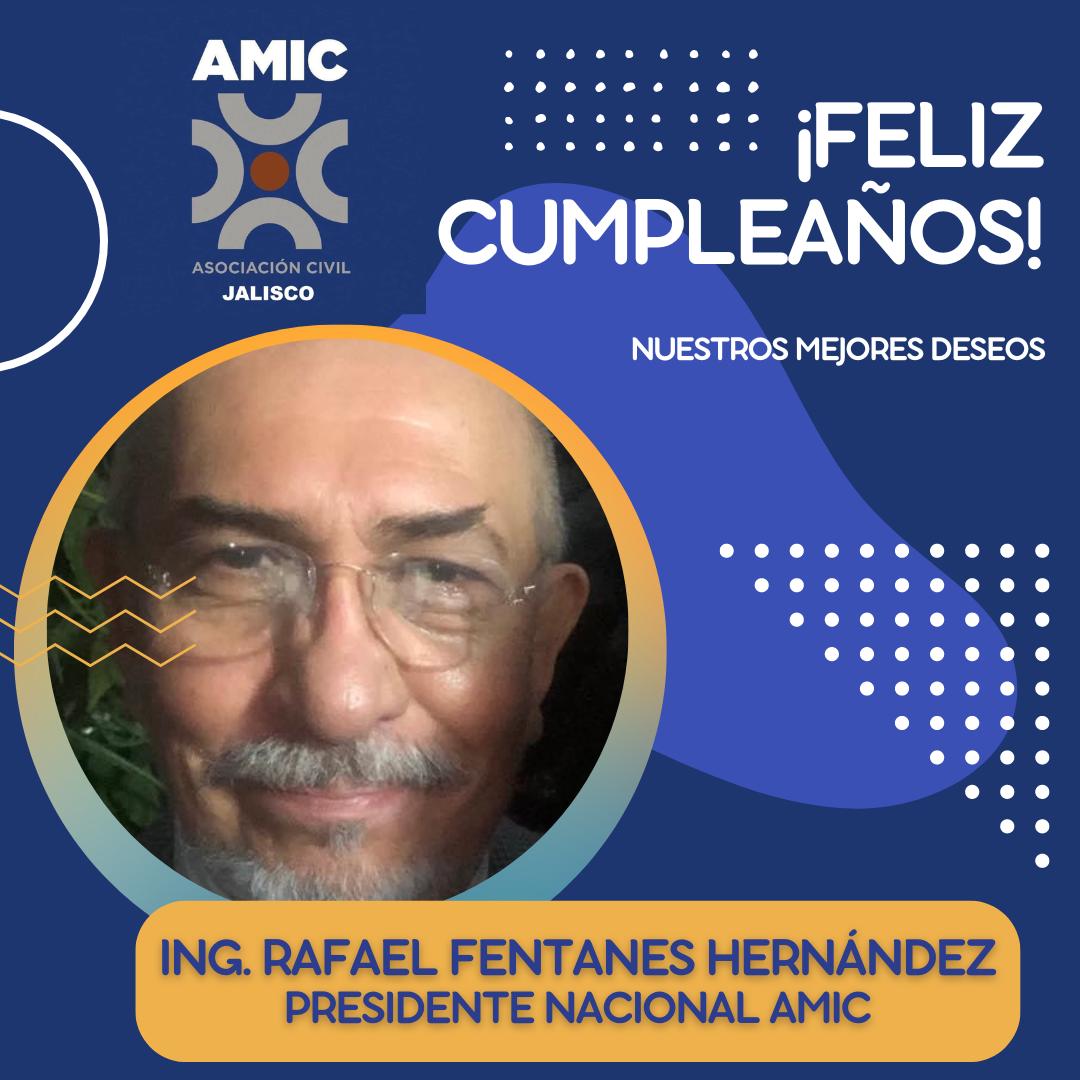 La AMIC Jalisco A.C. felicita al Ing. Rafael Fentanes Hernández, Presidente de la AMIC Nacional, con motivo de su cumpleaños.

¡Que sean muchos días de estos, muchas felicidades!

<a href="/AMICNacional/">AMIC Nacional</a> <a href="/AmicJalisco/">AMIC Jalisco</a> <a href="/fentanes_h/">Rafael Fentanes H</a> <a href="/armandomzama/">Armando Mora</a>
