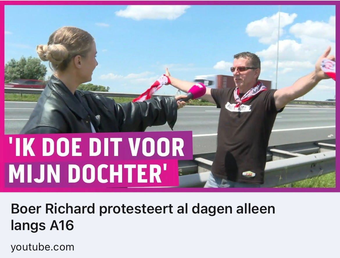 Boer Richard protesteert al dagen alleen langs A16 #Strijder #Toekomst #Boeren #Protest youtube.com/watch?v=3-jyoi…