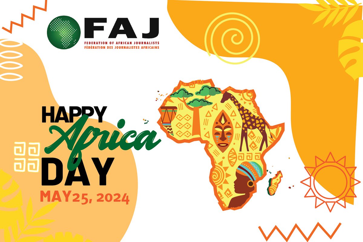 Happy #AfricaDay! We celebrate this important day with African journalists & peoples. With the spirit of Pan-Africanism, our journalists are crucial in telling our stories, amplifying voices & educating to shape a brighter future for all Africans with professional excellence.#FAJ