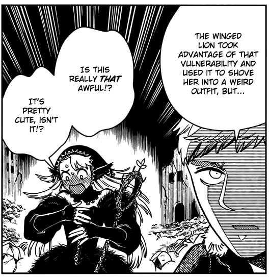 not them saying how bad Marcille's Dungeon lord outfit was.. not them saying how bad Marcille's Dungeon lord outfit was..