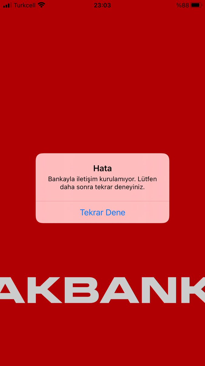 Akbank Mobil Erişim Sağlayamıyor. Daha önce siber saldırı yaşanan bankada yine bir sorun mu var acaba?

#akbank #mobil #erisim #bank #bankacilik #JackBam #Sargodha #SONDAKİKA #SONDURUM