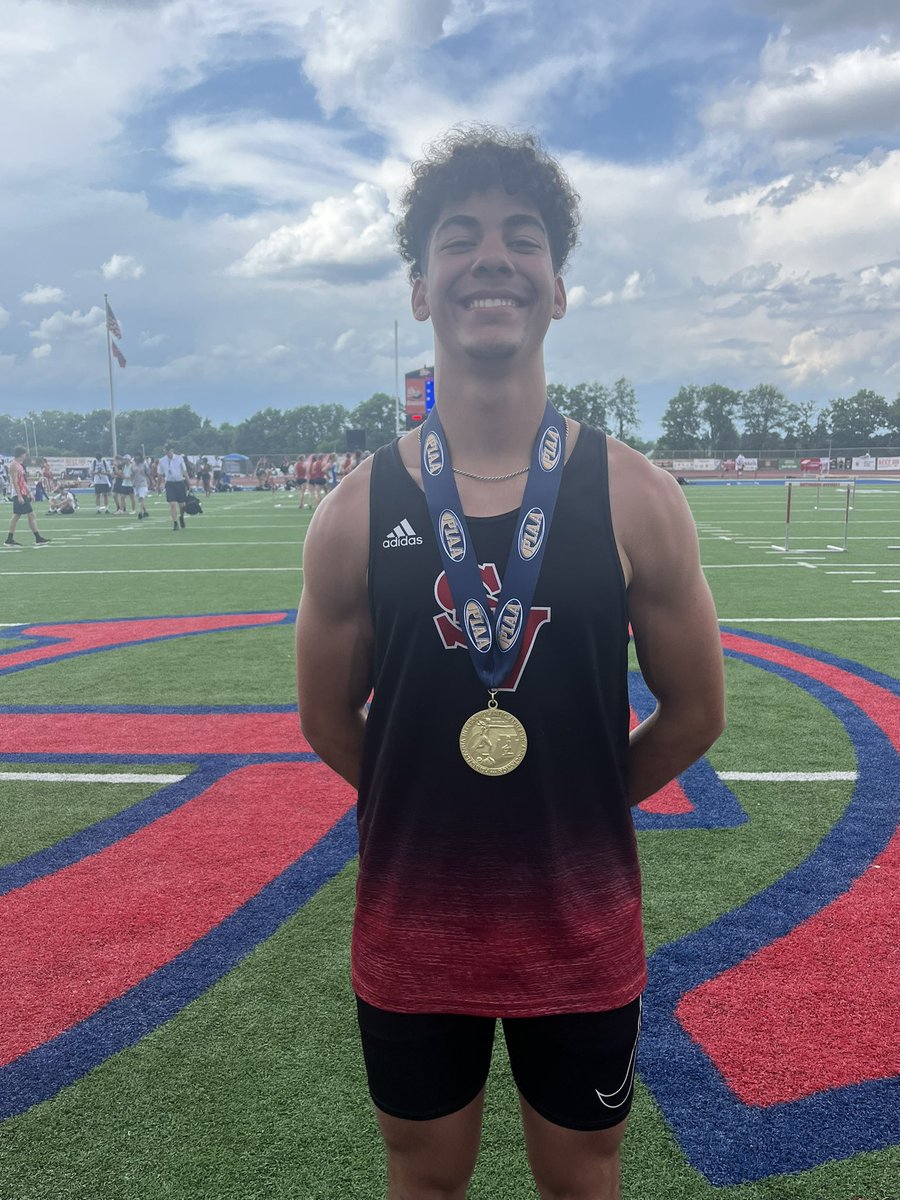 Schuylkill Valley’s Luke Martinez shocks himself and his competitors with Class 2A pole vault gold. His vault of 15-6 was a personal best by 15 inches. <a href="/MDrago59/">Mike Drago</a> <a href="/SVAthletics/">Sch Valley Athletics</a>