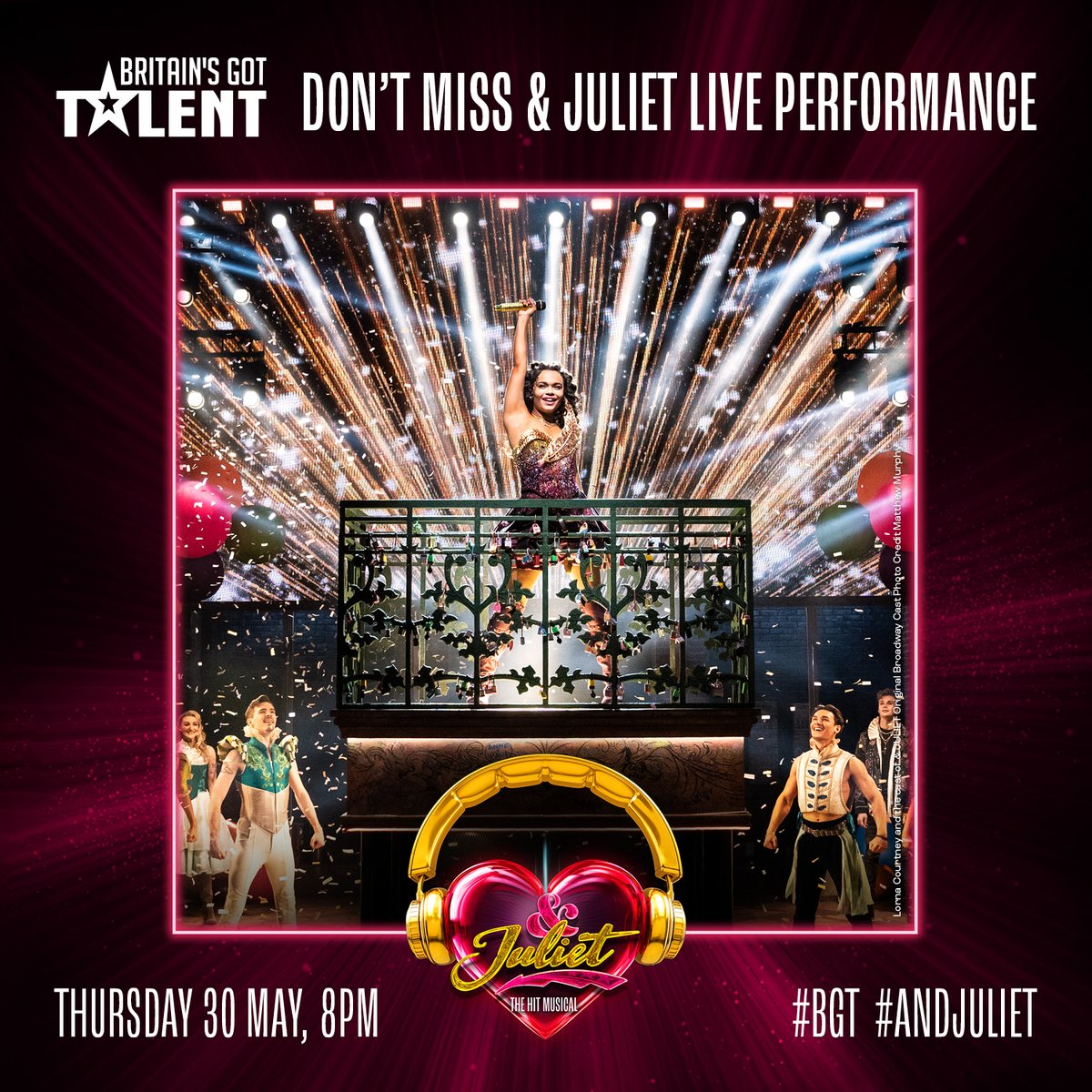 Get ready to hear them ROAR! 💖 Catch a special performance from & Juliet on Britain’s Got Talent – on Thursday 30 May from 8.00pm on ITV! & Juliet | Opera House | 8 - 20 Jul 🎟️ atgtix.co/3yI8KVp