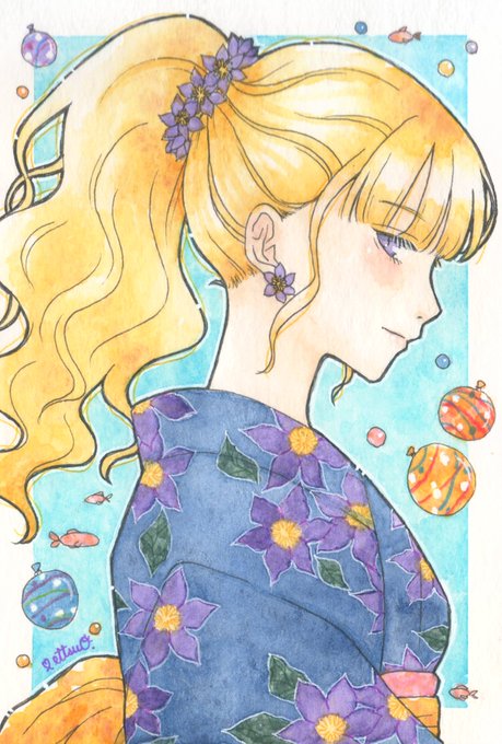 「floral print sash」 illustration images(Latest)