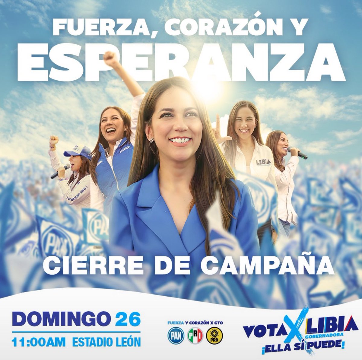 ¡Vamos a cerrar esta gran campaña con nuestra próxima Gobernadora @LibiaDennise !💙🫶🏻💙 ¡Rumbo a la victoria!

#LibiaGobernadora #Guanajuato #VotaPAN #ClaroQuePodemos