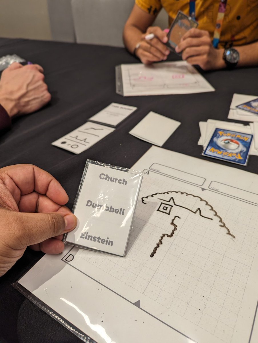 Here at #Kublacon in wonderful San Francisco demoing a few games including my new ~Party~ Drawing game where you are drawing multiple things for other players to guess, but the hook is everyone's drawing different things with the same tools!  It's getting very good, very quickly