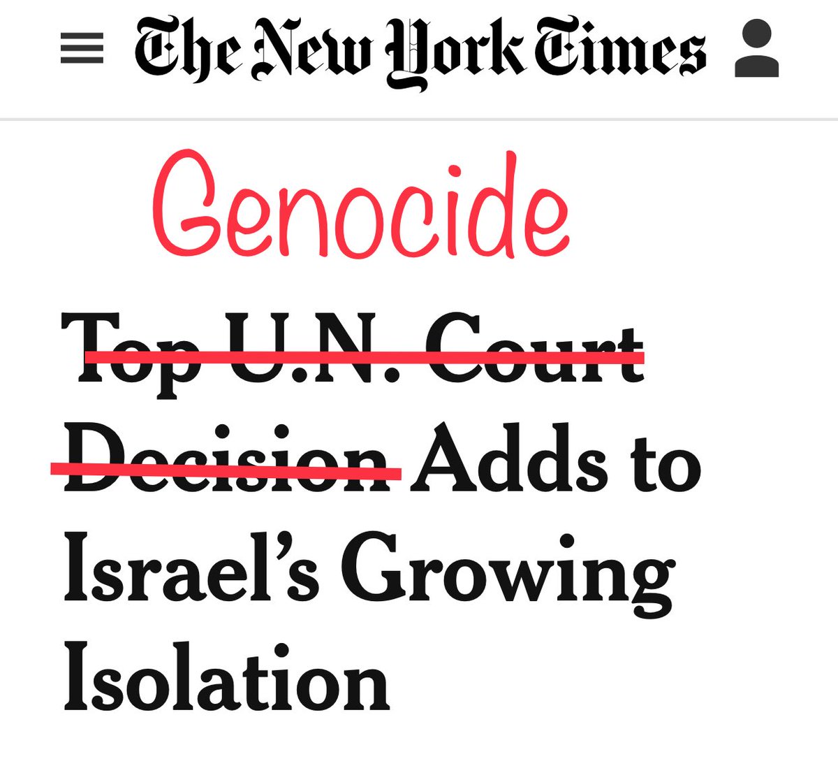 Stop blaming everyone but Israel’s own actions, namely committing a genocide, for the consequences