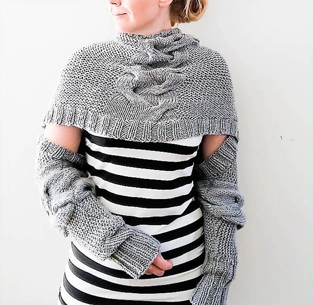 Knit 'Sort Of Silent' - It's Cabled Wrap That Can Be Worn At Least 9 Different Ways: 👉 buff.ly/3lFcxcC #knitting #knitwear #handmade #wearableart