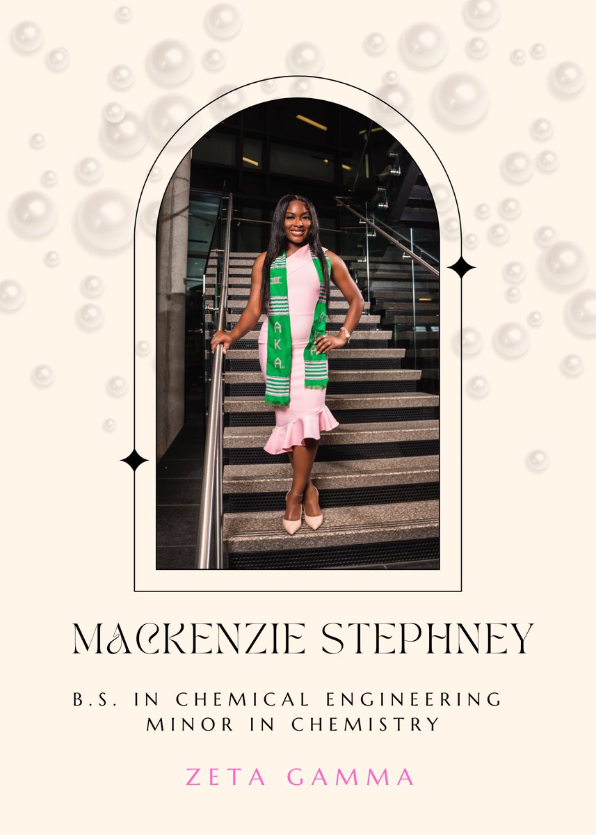 PV_AKAs's tweet photo. Please join us in celebrating Mackenzie Stephney, a Spring 2024 graduate with a B.S. in Chemical Engineering and a minor in Chemistry. https://t.co/a1ClhtZ6DU