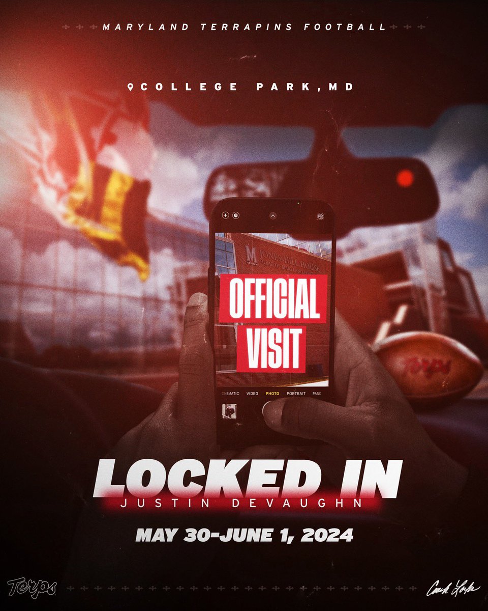 Excited for my official visit to Maryland may 30-june 1!!! #football