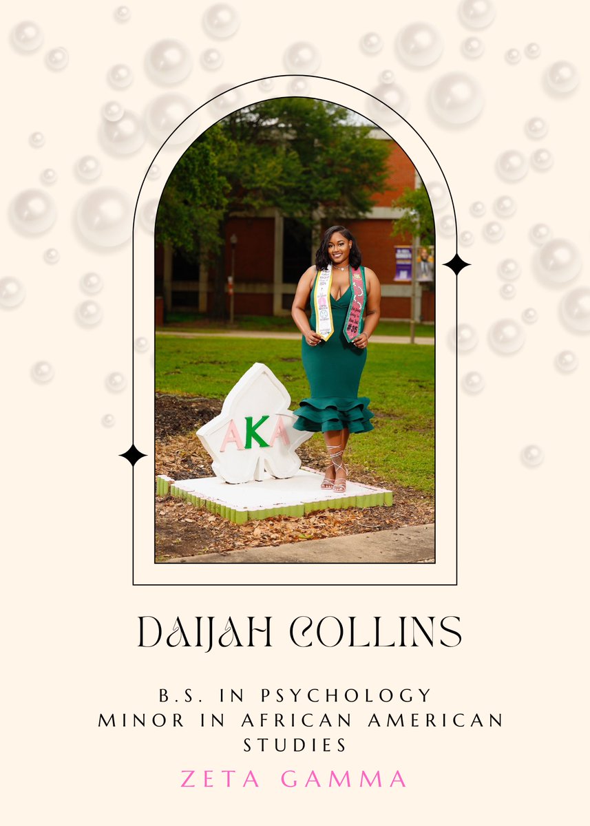PV_AKAs's tweet photo. Please join us in celebrating Daijah Collins, a Spring 2024 graduate with a B.S. in Psychology and a minor in African American Studies. https://t.co/EQAHd9cUv6
