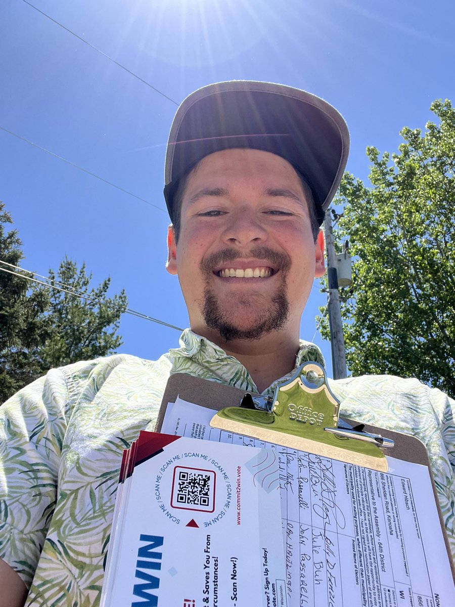 RyanVaz32's tweet photo. Another great day for knocking doors and collecting nomination signatures for local candidates!

#BeatBiden #Commit2Win
@WisGOP @GOPKenosha https://t.co/68csGveqOT