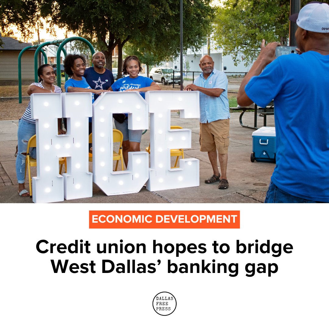 dallasfreepress's tweet photo. Though West Dallas is now home to three bank branches, all opened following the development of Trinity Groves.
Now, organizers hope to cater to the needs of legacy neighbors by creating a credit union.
https://t.co/3JIQ9NIi2q
✍🏻 @Michaela4DFP, @Report4America
📸 @Jeffrey_Ru https://t.co/eQZj8YdGxv