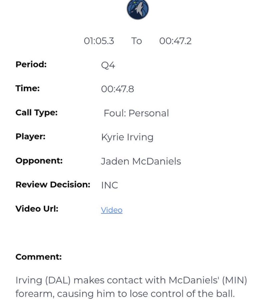 _MNMuse's tweet image. Thanks @NBAOfficial for admitting it was a foul 16 hours after the game ended. Even though everyone in real time knew it. Make it make sense