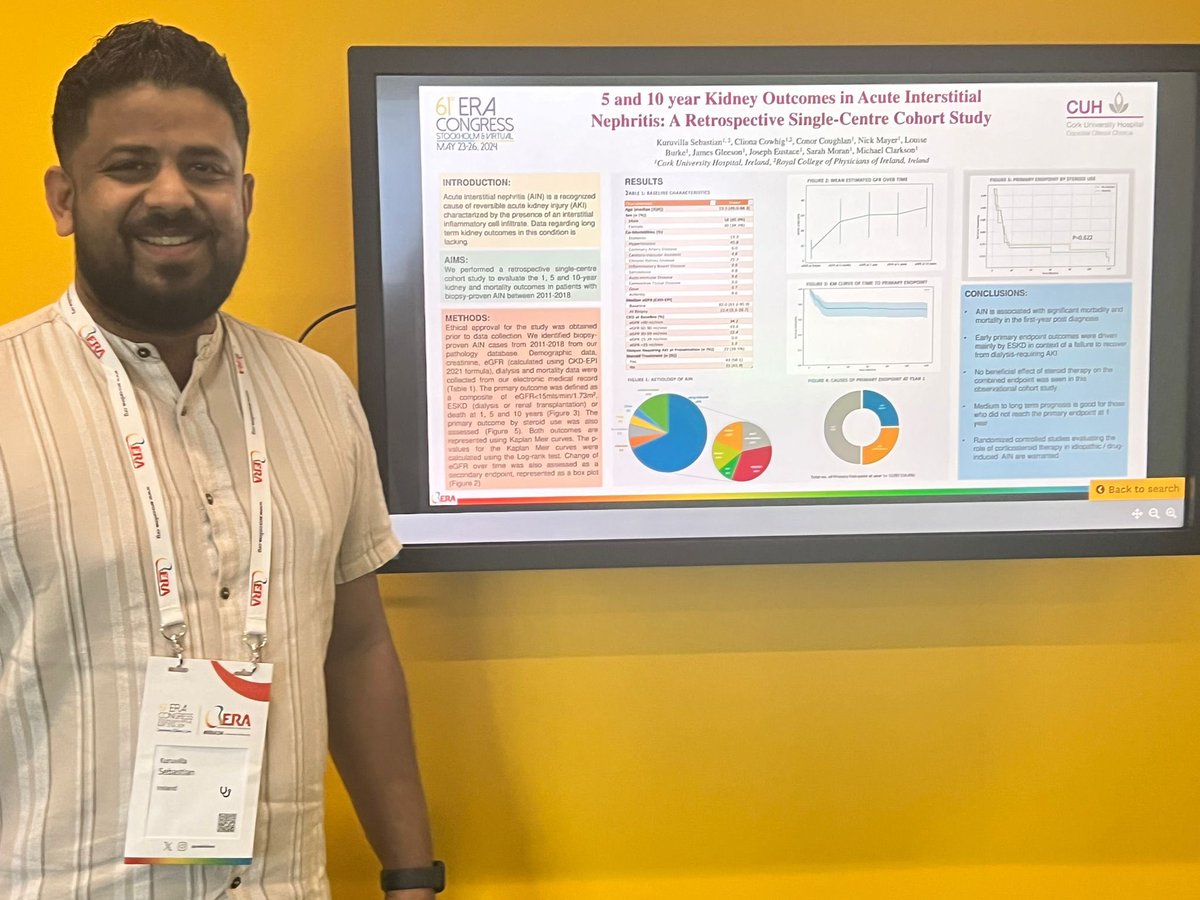 Sinead Stoneman (@stones__) on Twitter photo Interesting observational cohort study on long-term outcomes from biopsy proven AIN
Significant morbidity and mortality in first year post diagnosis
From <a href="/Kevinlyttle1/">Kevin</a> <a href="/ClionaCowhig/">Cliona Cowhig</a> <a href="/_JamesGleeson/">James Gleeson</a> <a href="/sarah_m_moran/">Sarah Moran</a> <a href="/MikeClarkson99/">Michael Clarkson</a> et al
#ERA24 Interesting observational cohort study on long-term outcomes from biopsy proven AIN
Significant morbidity and mortality in first year post diagnosis
From <a href="/Kevinlyttle1/">Kevin</a> <a href="/ClionaCowhig/">Cliona Cowhig</a> <a href="/_JamesGleeson/">James Gleeson</a> <a href="/sarah_m_moran/">Sarah Moran</a> <a href="/MikeClarkson99/">Michael Clarkson</a> et al
#ERA24