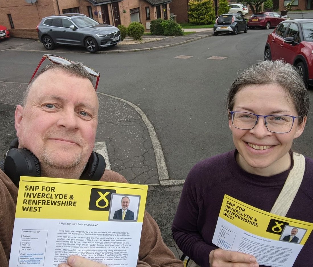 LinwoodAndCSNP's tweet image. Over 800 leaflets delivered today in Craigends for @RonnieCowan MP :-) More over next few days! #ActiveSNP #VoteSNP #GE2024