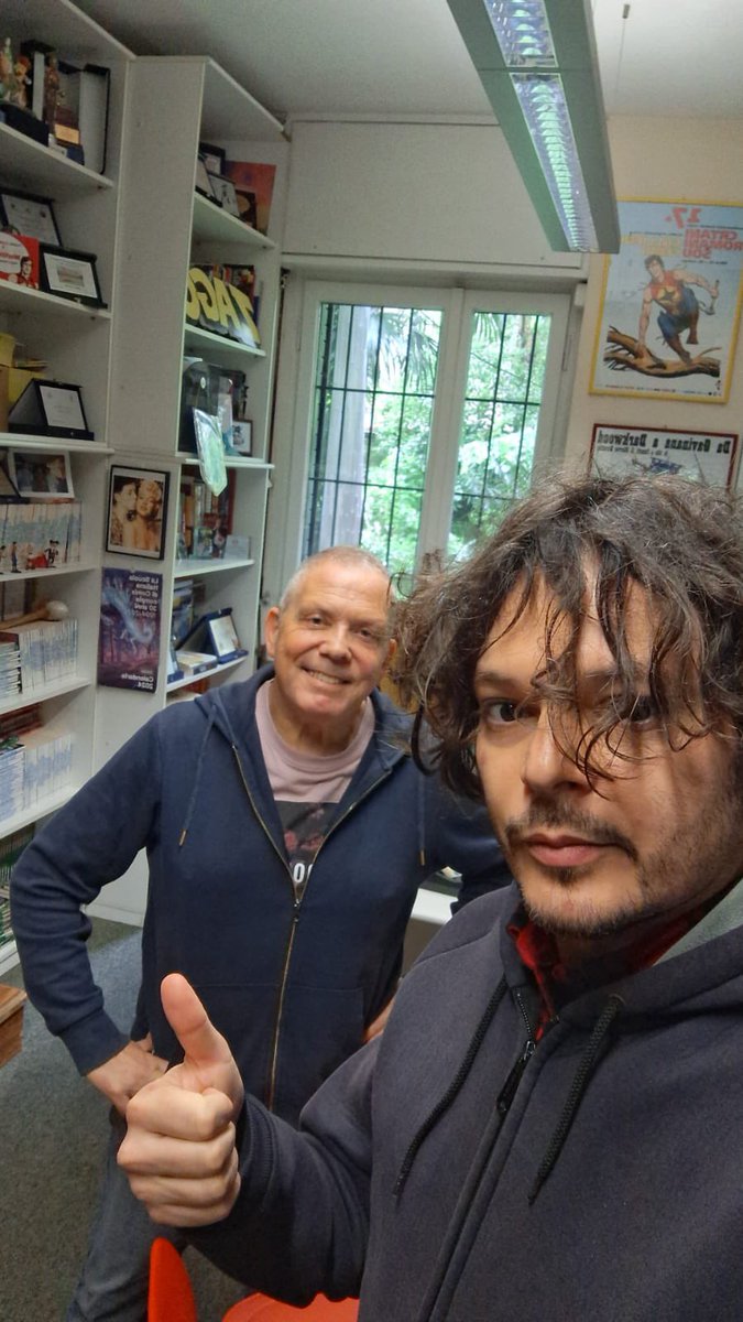 Il vecchio e il bambino. Io e Giorgio Giusfredi in redazione.