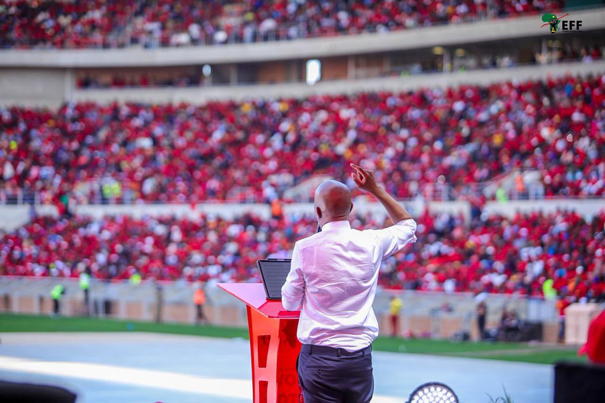 President @Julius_S_Malema addressing the #EFFTshelaThupaRally The President says there is nothing we have NOT done to speak to the People of South Africa. NOW, IT IS IN THE HANDS OF THE PEOPLE OF SOUTH AFRICA…