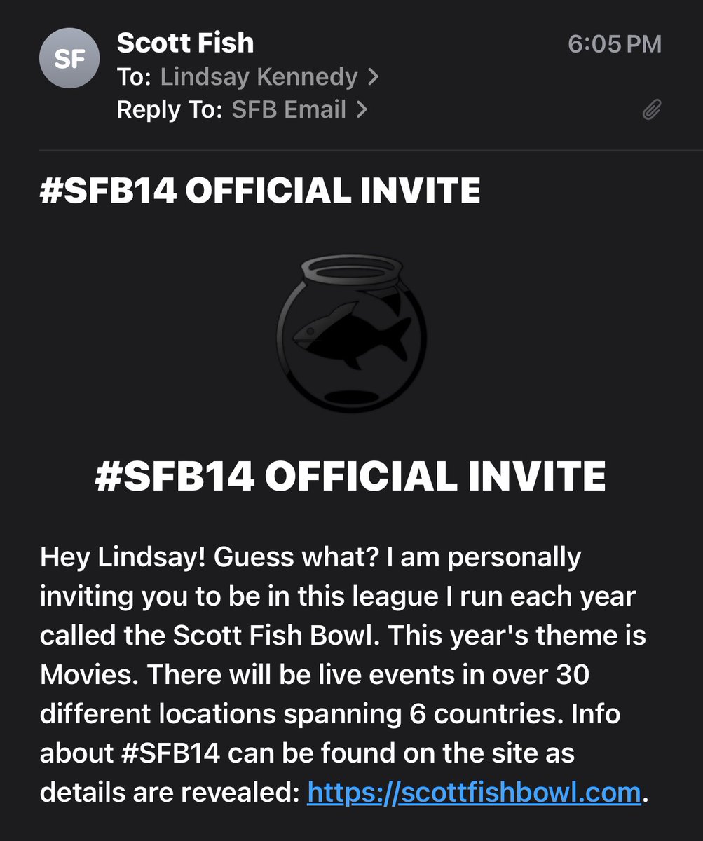 Lin6's tweet image. It’s official! Year 4 of playing in this amazing tournament. Thank you @ScottFish24 @RyanMc23 and all the people with Fantasy Cares. This world is a better place because of you!

Also shout out to @Spydes78 and #SFB14Hopefuls for your positivity and encouragement! 

Much Love 🩵