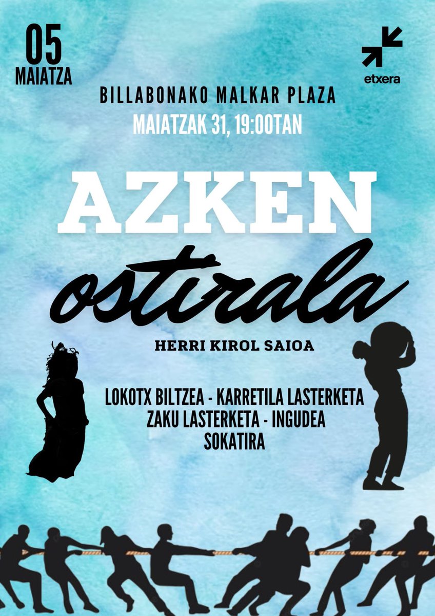 Datorren ostiralean mobilizazio berezia...
🔊🔊🔊ADI ORDUTEGIARI!!!
  19:00tan Malkar plazan.
      Gerturatu animoak ematera, jana eta edana ere eskainiko dira.
   EUSKAL PRESOAK ETXERA!!!