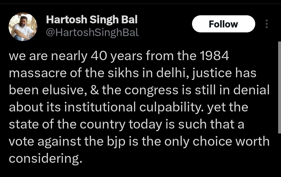 Basically for people like Hartosh Singh Bal, targeting Hindus, provoking them to have caste fights, and hating them for nothing is more overweight than love or justice for their community.