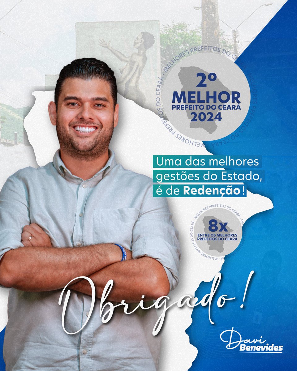 daviscbenevides's tweet photo. 🏆🎉 Pela 8ª vez consecutiva, nosso trabalho e dedicação foram reconhecidos! Fomos escolhidos como um dos Melhores Prefeitos do Ceará! Obrigado a todos que reconhecem e valorizam os esforços da nossa gestão! 🙏❤️ https://t.co/KyS5u1x1Hm