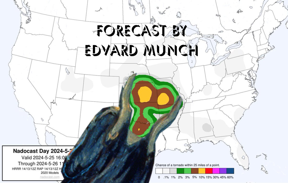 This screaming #Tornado forecast brought to you by #EdvardMunch