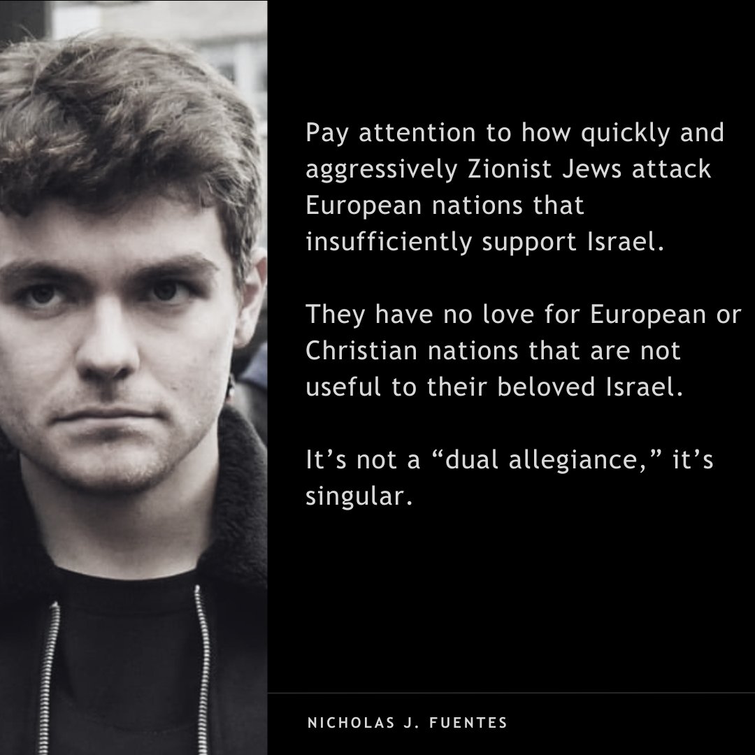 It's not a 'dual allegiance,' it's singular. Follow (@nickjfuentes) on X and Rumble.