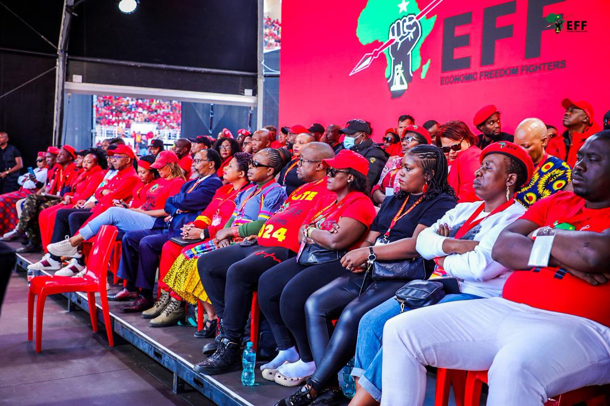 President @Julius_S_Malema addressed a fully packed #EFFTshelaThupaRally today, giving a cogent message of hope and reflecting on the permanent disaster that confronts African people in this country and placing into context what true economic freedom means.