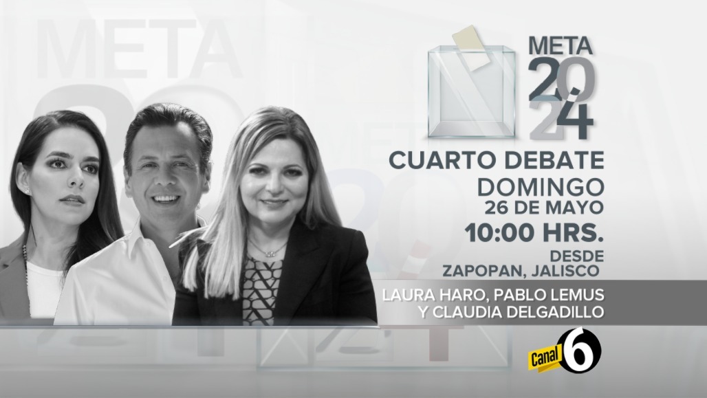 #META24 | No te pierdas la transmisión EN VIVO del cuarto debate por la gubernatura de Jalisco, este domingo 26 de mayo. 📺 Por #Canal6