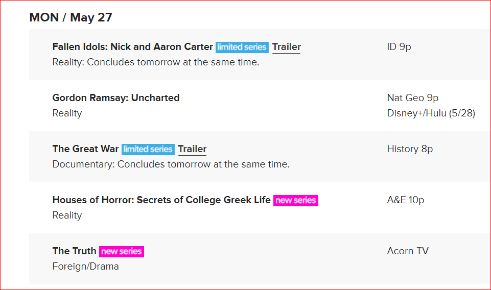 BrightlyAgain's tweet photo. #tvshows #tvviewing #shows PREMIERE DATES FOR NEW AND RETURNING SHOWS AND SPECIALS
From: SAT / May 25 - SUN / June 2
https://t.co/0sNDA9JmHQ https://t.co/4OprcVJEj9