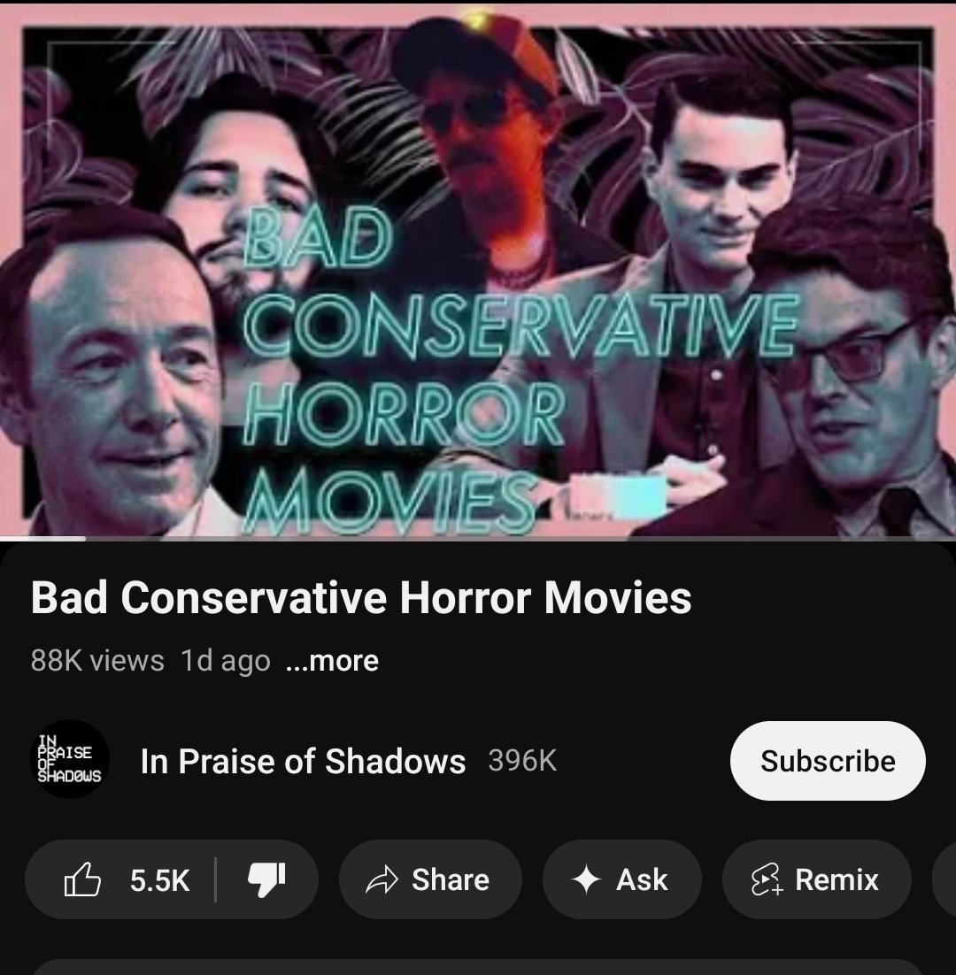 I can't believe I have to say this, but since In Praise of Shadows' recent video was released, I figured I should.

The great thing about the horror community is that all people from liberal,  conservative, and centrists viewpoints can coexist!

There is nothing wrong with that!