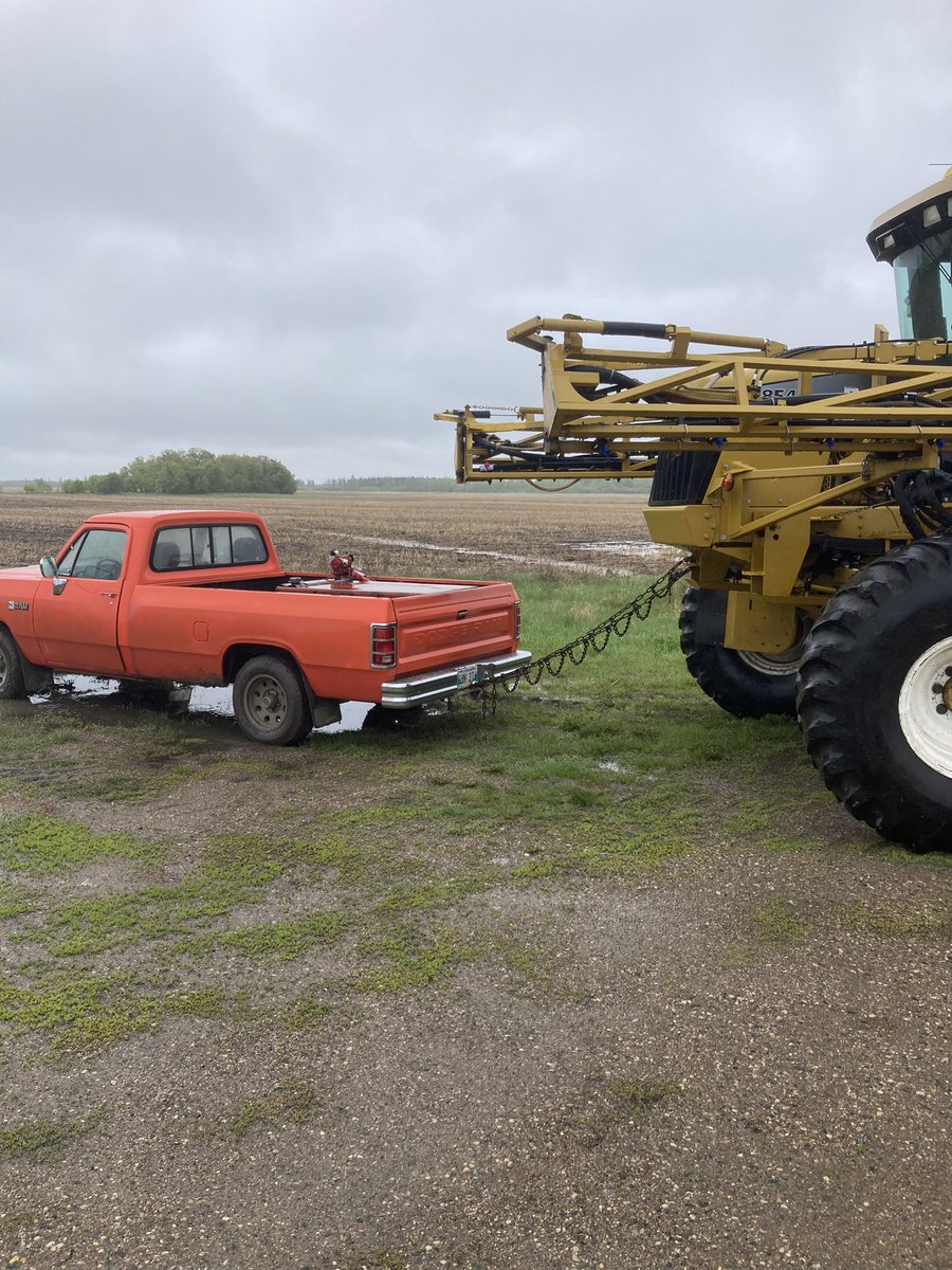 PDevloo's tweet image. Tire chains really do work, helps when the sprayer is in a nearby the field
