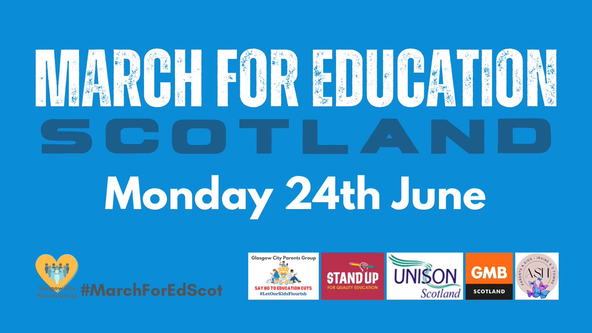 GCPG might be driving this march but it’s not our march, it’s for everyone who wants to see change in Scottish education! 

Join this powerful movement to tell local and national governments what we! 
More info➡️  bit.ly/3wWYKqR

#MarchForEdScot 
#LetOurKidsFlourish