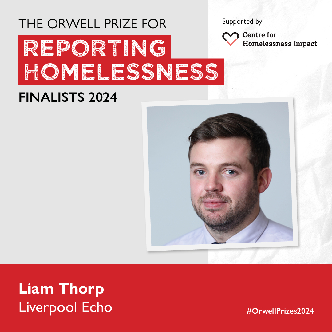 Liam Thorp is shortlisted for The Orwell Prize for Reporting Homelessness 2024! @LiamThorpECHO @LivEchonews #OrwellPrizes2024 Read an extract on the @homelessimpact website: homelessnessimpact.org/news/orwell-pr…