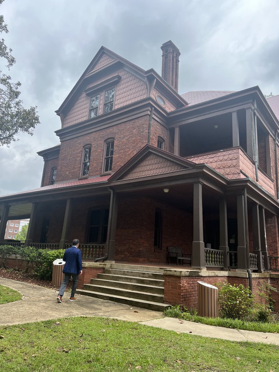 Booker T Washington’s House at ⁦@TuskegeeUniv⁩ One year ago today shooting special for Fox Nation. Pick up Teddy and Booker T. two great Americans