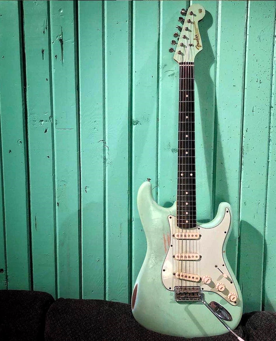 Eric Tessmer's Surf Green Fender Strat #guitar #Fender #Stratocaster #FamousGuitars #EricTessmer #Straturday