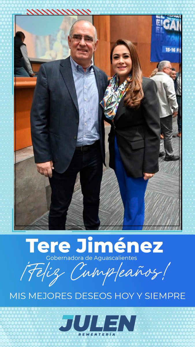 ¡Feliz cumpleaños, @TereJimenezE! Que tu vida este llena de salud, éxitos y logros. Abrazo hasta Aguascalientes.