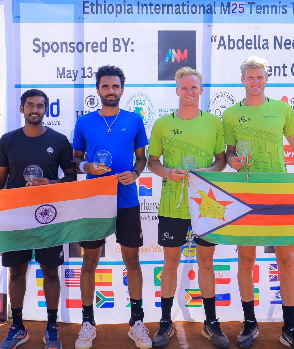 courtslock's tweet photo. Back to back @ITFTennis titles 🏆🏆 Addis Ababa 🇪🇹 #lockbrothers #title19 #zimbabwe https://t.co/yJ5vets8v8