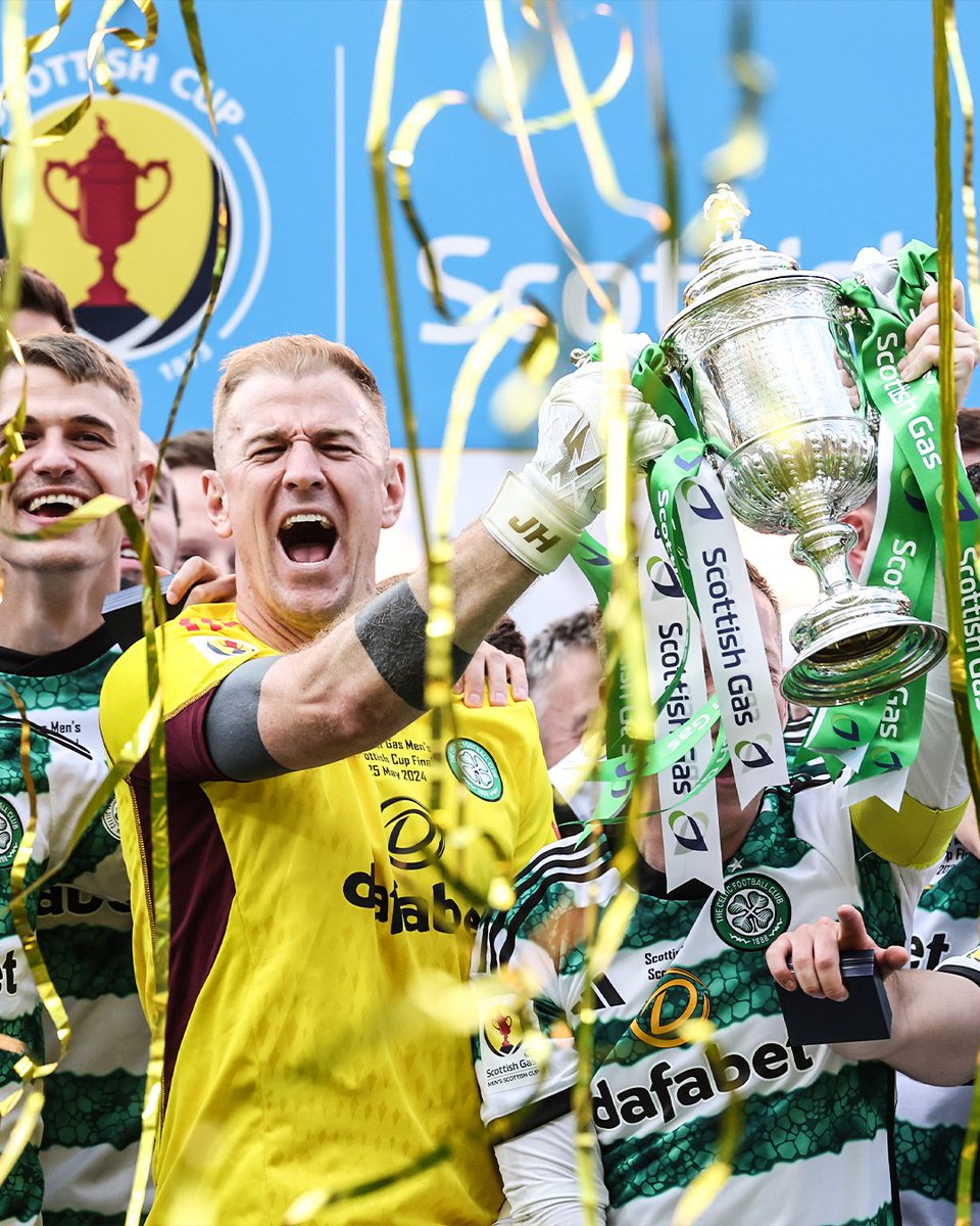 Celtic do the double as Joe Hart lifts the Scottish Premiership title and the Scottish Cup in his final two games in football 🥹🏆