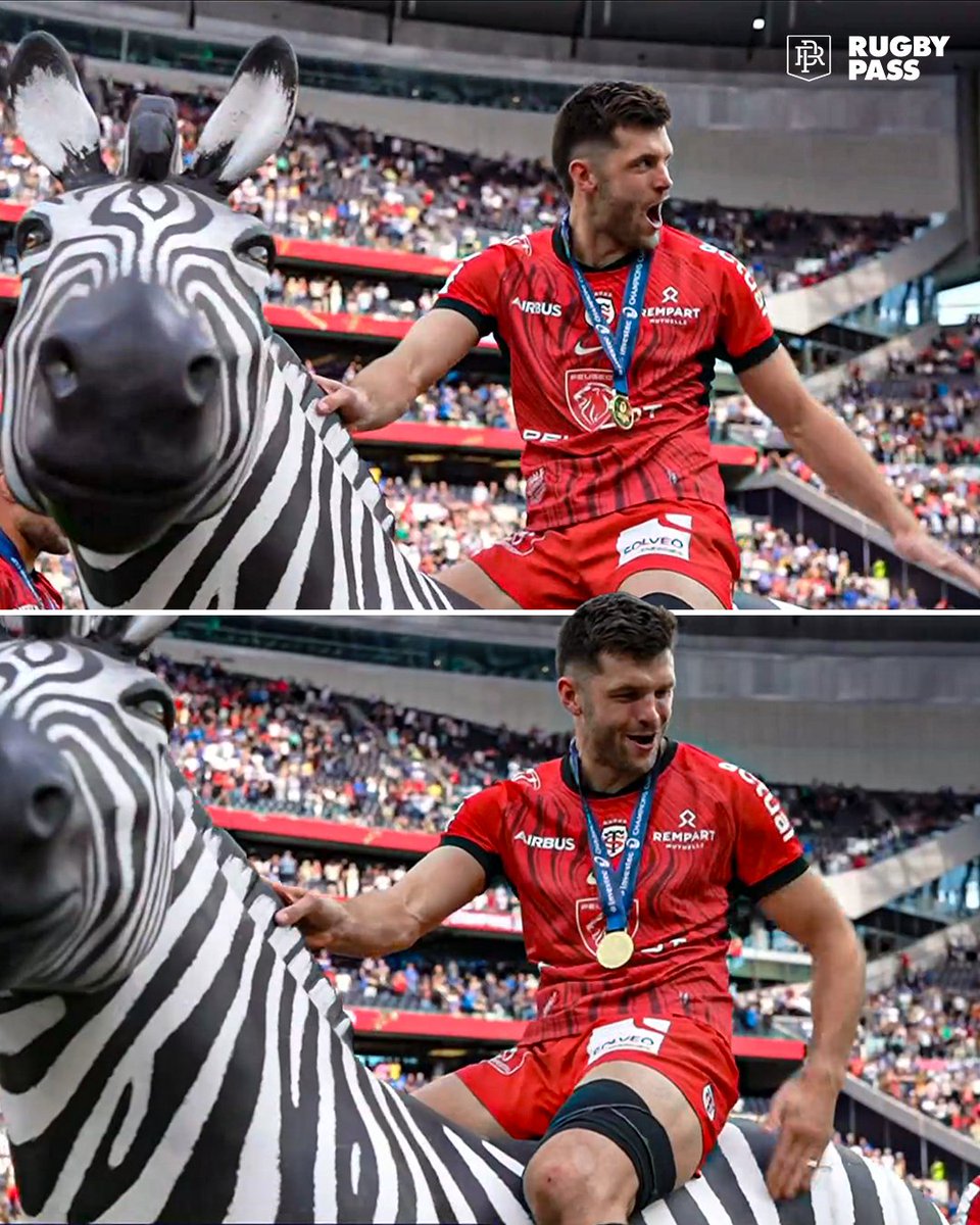 RugbyPass's tweet photo. That's one way to celebrate 😂
#LEINvTLS #InvestecChampionsCup #Rugby https://t.co/7UzxsXJGEd