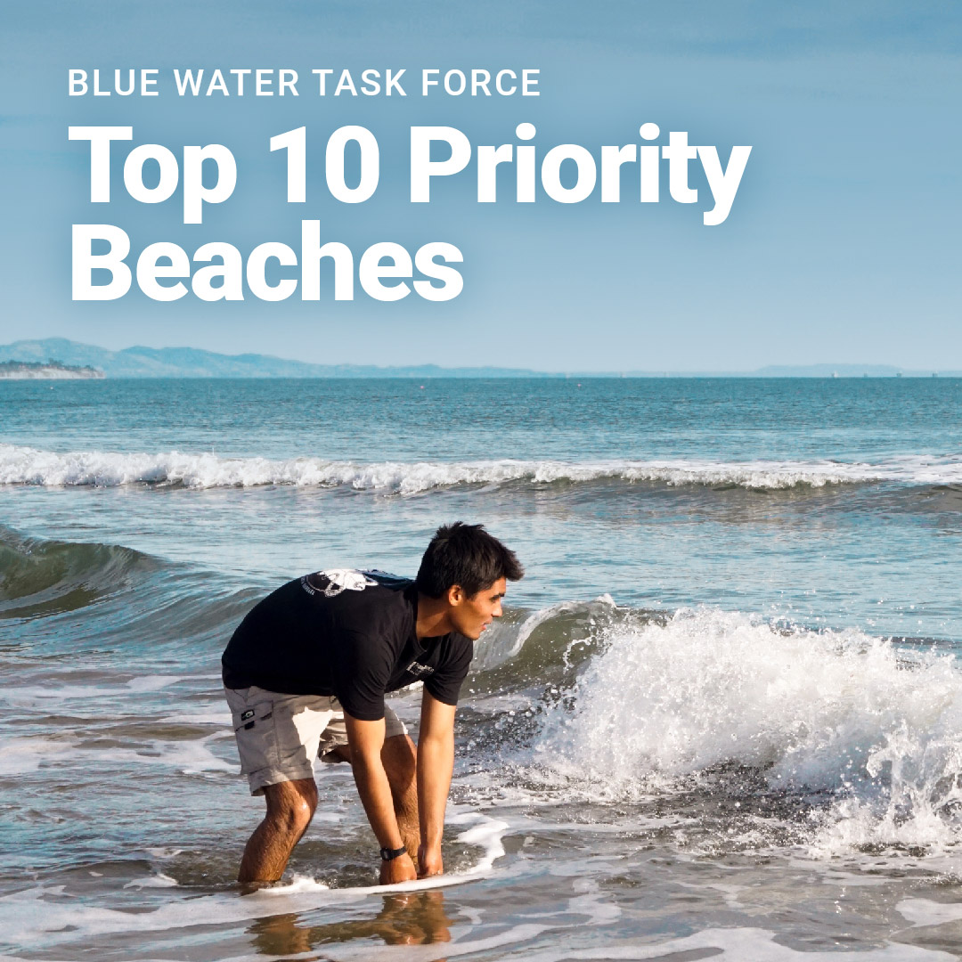 Blue Water Task Force's Top 10 Priority Beaches 🧪 The 2023 Clean Water Report features ten priority beaches where Surfrider’s chapters consistently measure high bacteria levels that exceed state health standards. Find out which beaches are on the list: hubs.la/Q02x-nKl0