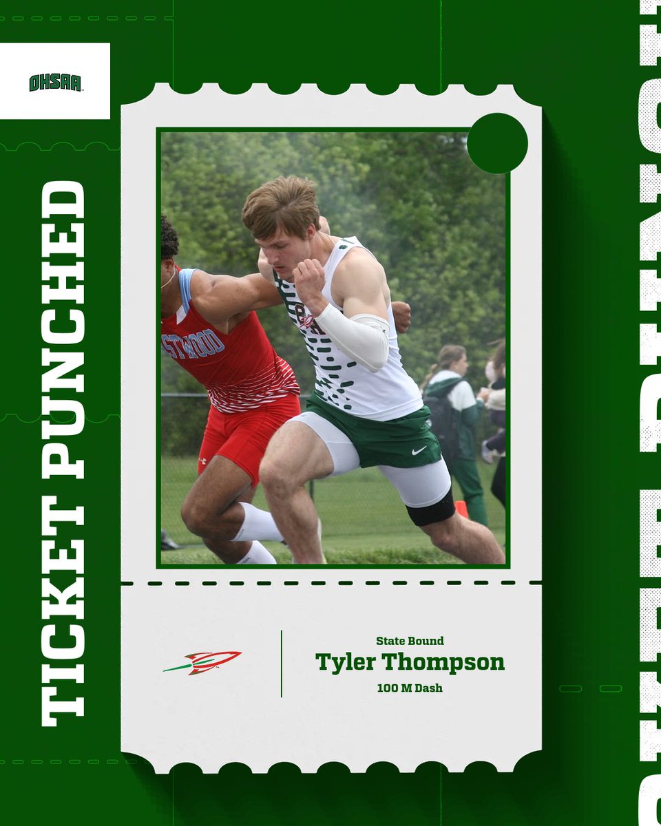 OHHSmensTF's tweet image. Tyler Thompson punches his ticket to state in the 100 M Dash with a time of 10.83