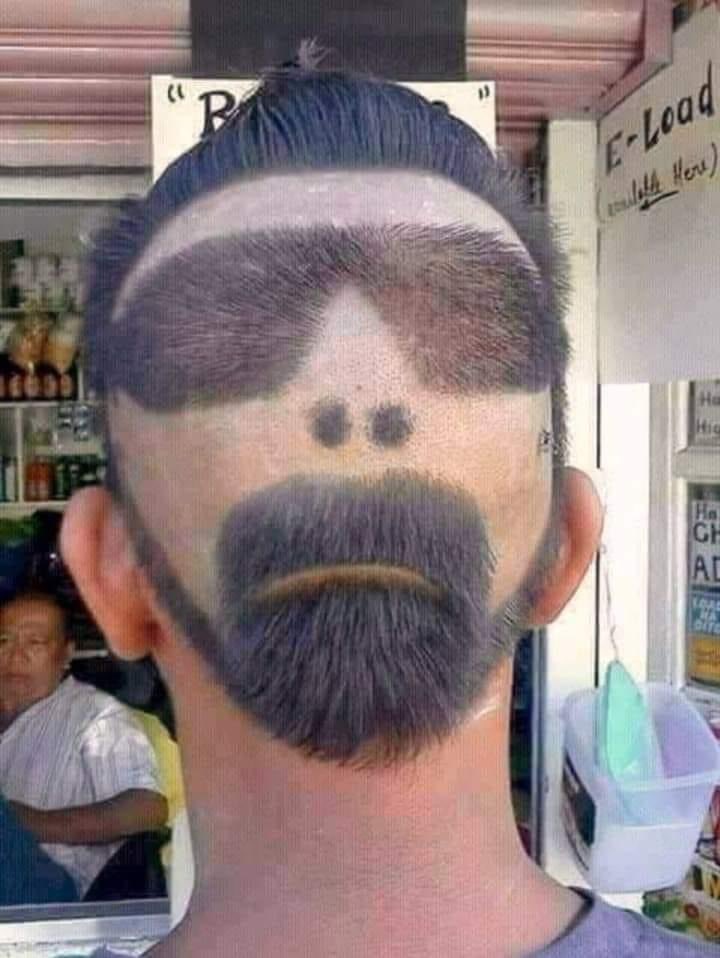 #POstables, this guy and/or his barber are extremely creative and hilariously funny!!! 🤣🤣🤣🤣🤣