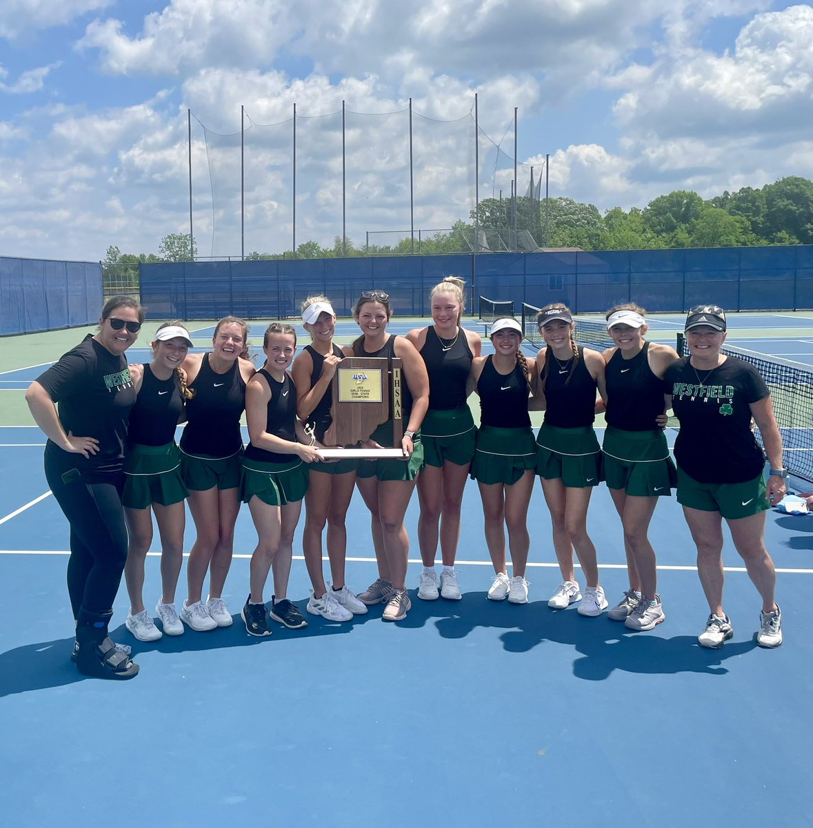 The <a href="/TennisWestfield/">WestfieldGirlsTennis</a> are <a href="/IHSAA1/">IHSAA</a> Semi-State Champions! They will advance to the State Quarterfinals at Center Grove on May 31st at 12:00 PM. ☘️🎾