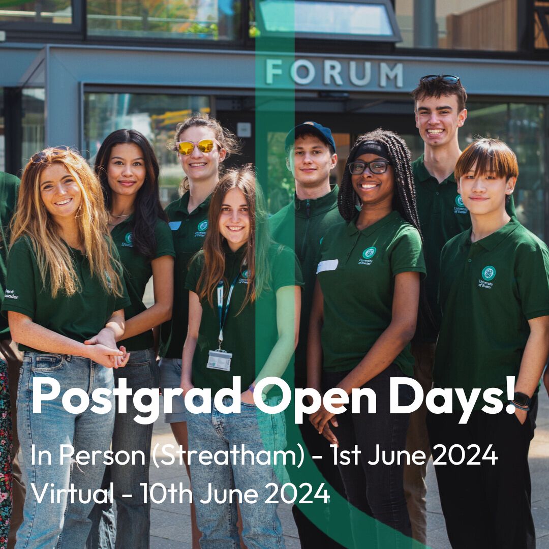 GSI_Exeter's tweet image. Come along to the University of Exeter’s Postgraduate Open Days this summer to find out more about our MSc and online PGCert courses, the postgrad student experience in Exeter, and meet some of our teaching staff! #Postgraduate #MastersCourse #MSc #PGCert #GSI #UniversityOfExeter