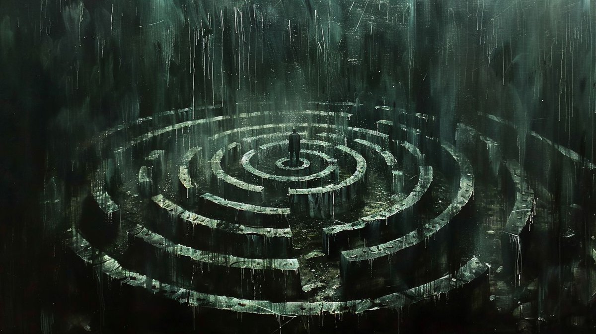 wtrekell's tweet photo. Cosmic dread, technological wonder, and infernal despair. A journey that is both a physical and existential odyssey into the unknown, where every step teeters on the edge of sanity and the surreal.

#wtrekell #aiart #digitalart #midjourney #sanity #surreal #mystery #solitude https://t.co/QUgQ9Y422h