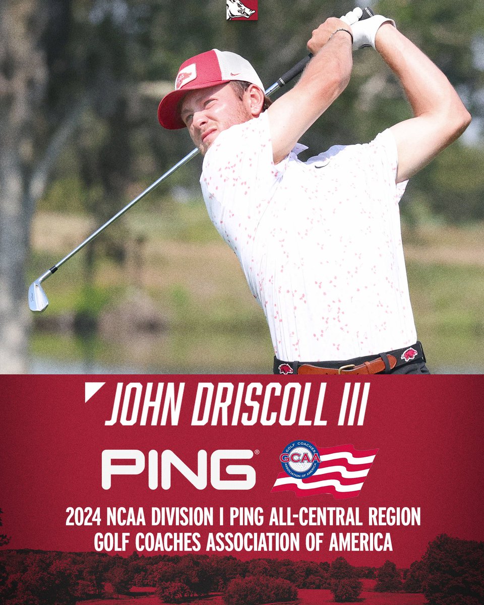 RazorbackMGolf's tweet image. 💪👏🐗⛳️
Jacob and John earn @PingTour @GolfCoachesAssn All-Central Region
🚩 The duo are the 20th and 21st Hogs to be picked for a combined 37 honors. 
🚩 17th straight year a Hog is honored. 
#WPS #OneRazorback